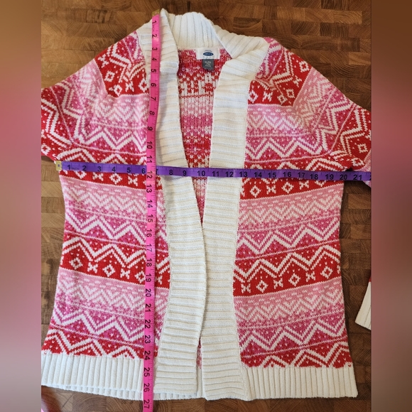 Old Navy Festive Open Cardigan Juniors Size XL (14) Christmas NOT ugly sweater - Picture 8 of 12